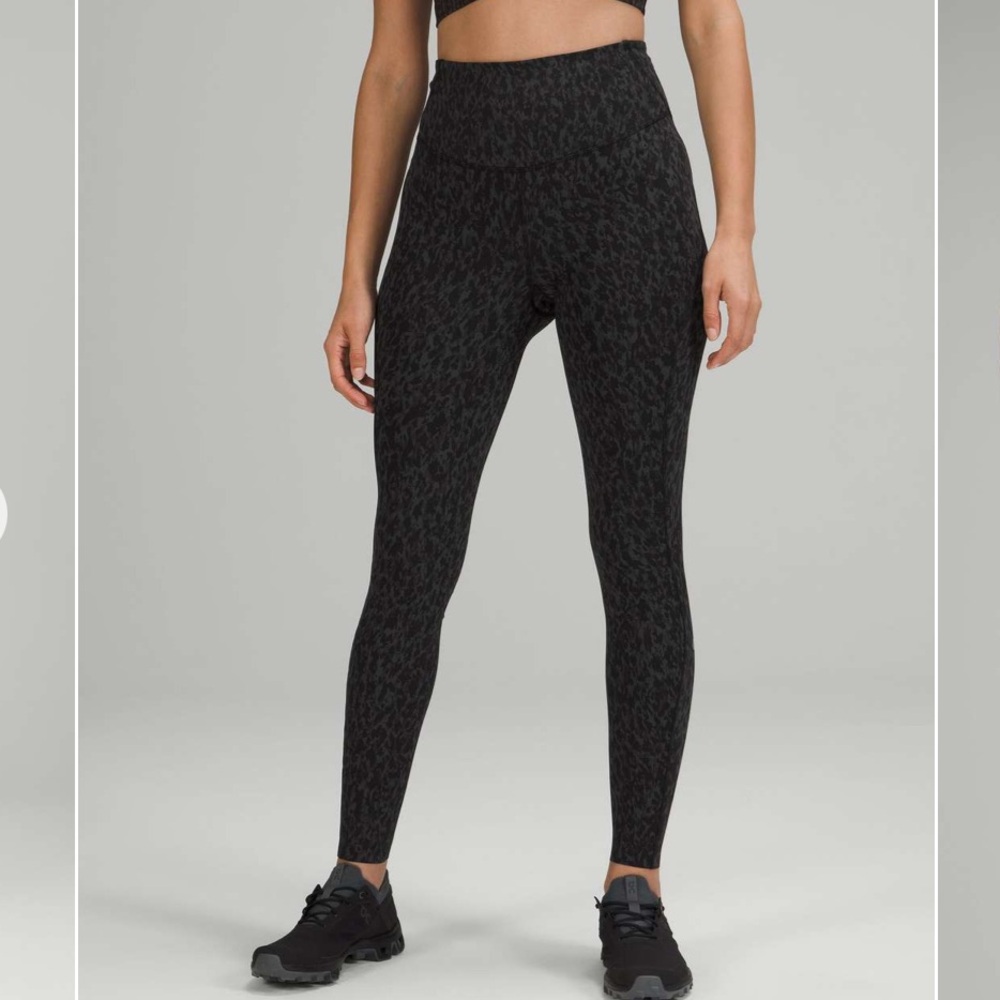 NWT Lululemon Base Pace High-Rise Tight 25" Leopard Camo Deep Coal Multi size 4
